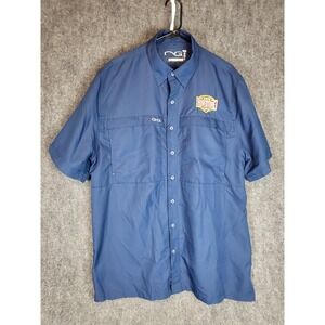 GG GameGuard Outdoors Pure Adventure Ranch Fishing Shirt‎ Men Sz XL Blue Casual